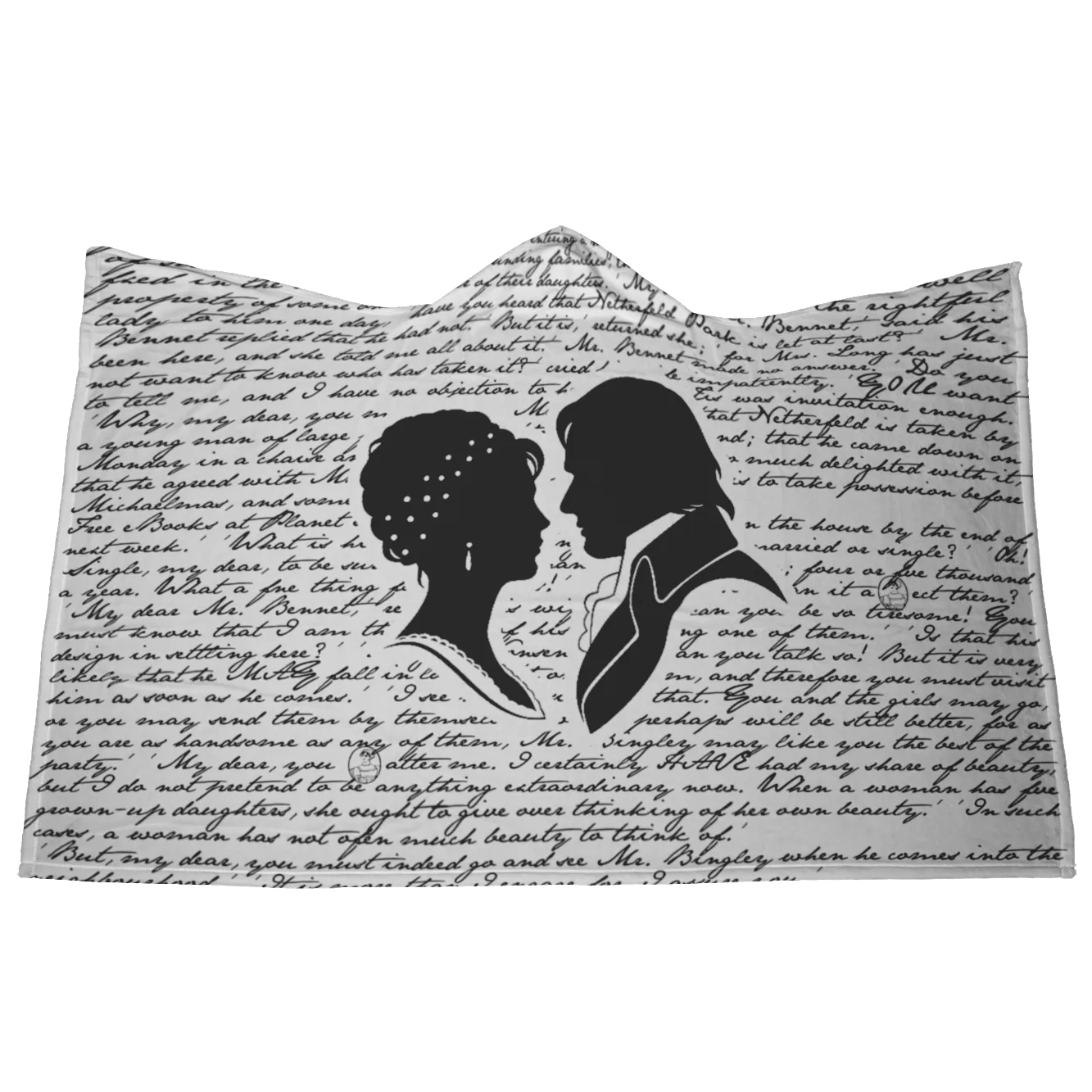 Pride And Prejudice Book Page Hooded Blanket