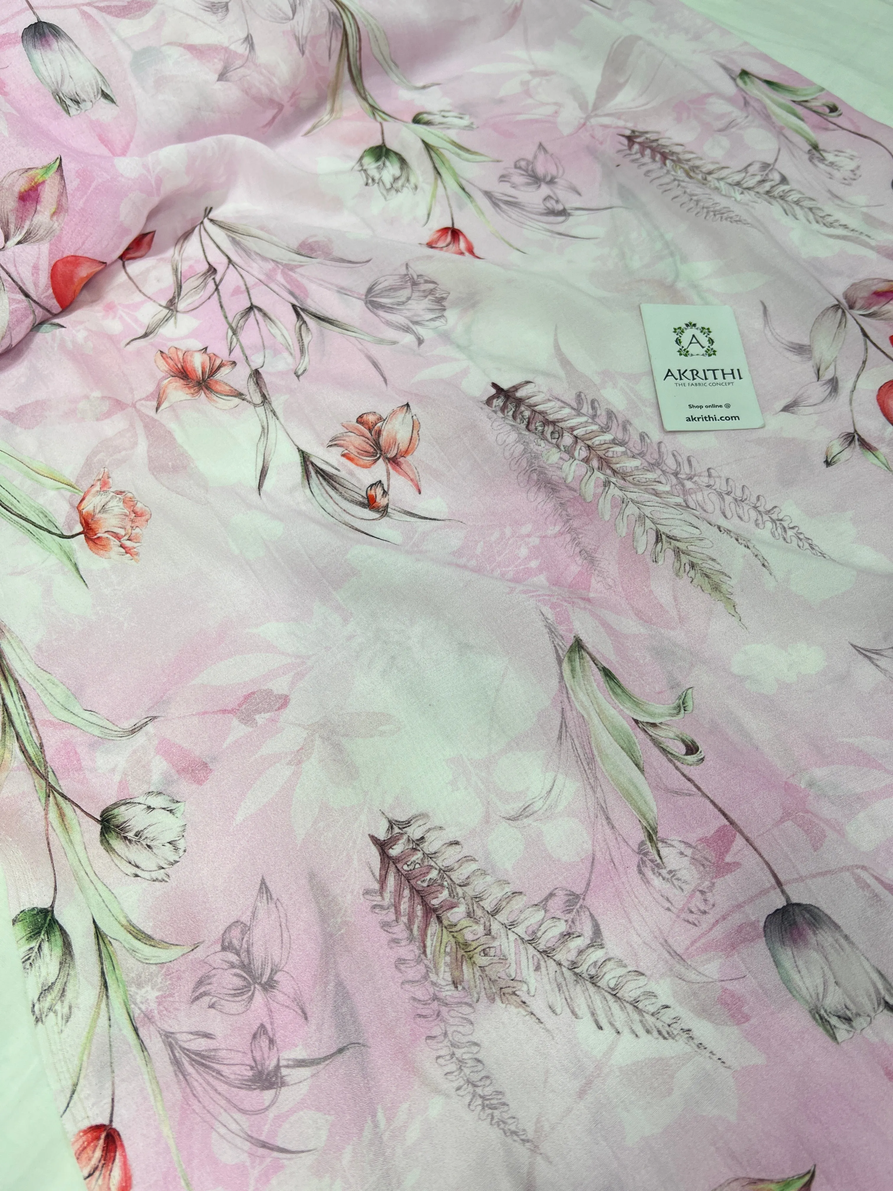 Printed pure muslin fabric