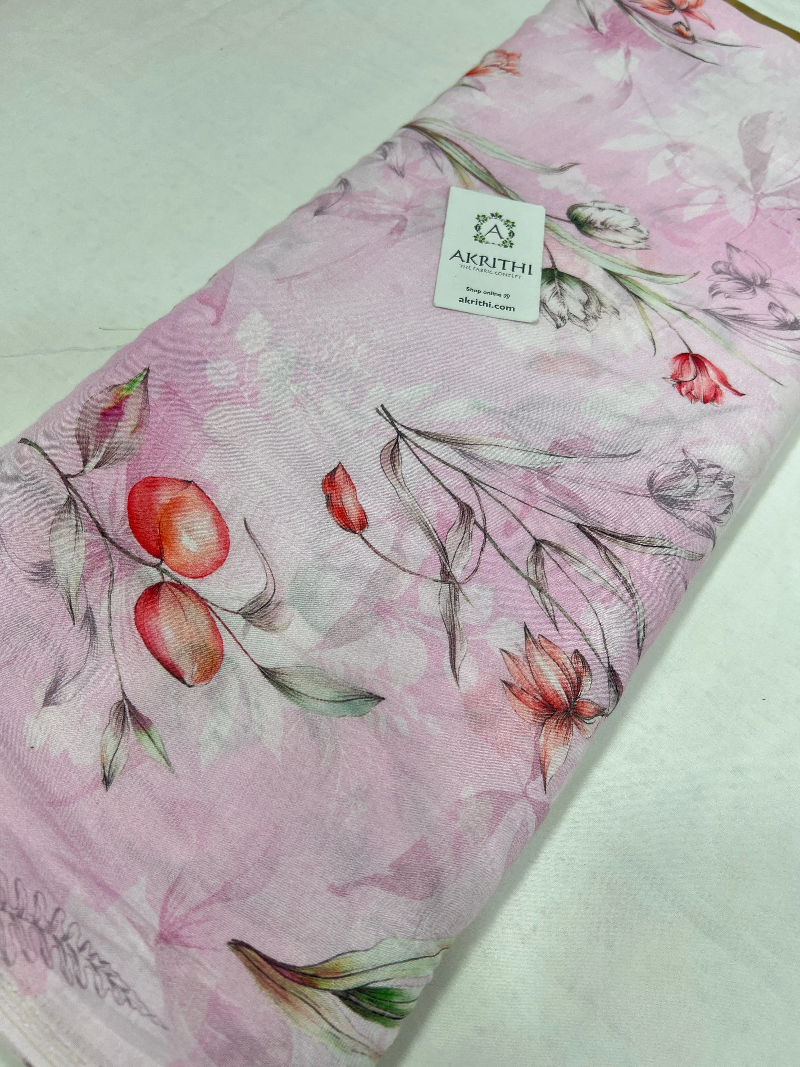 Printed pure muslin fabric