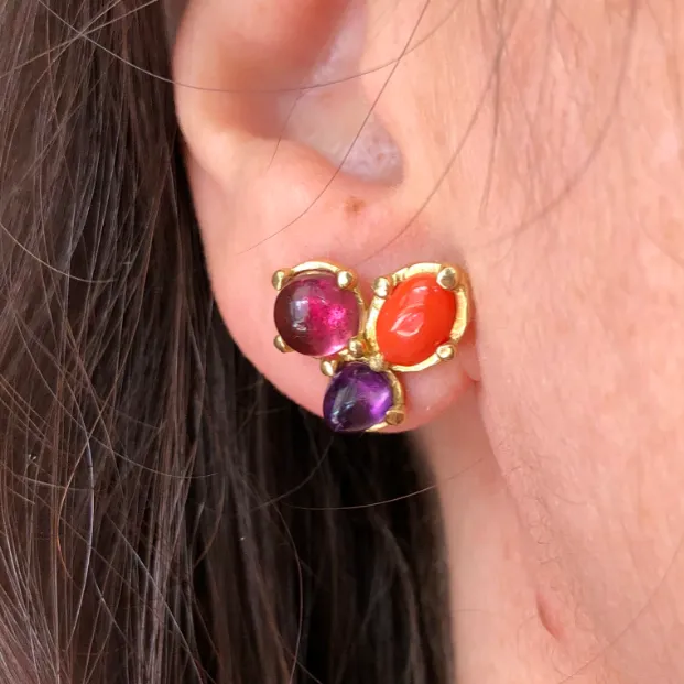 PROVENCE SUNSET BOHEME GEM CLUSTER STUDS