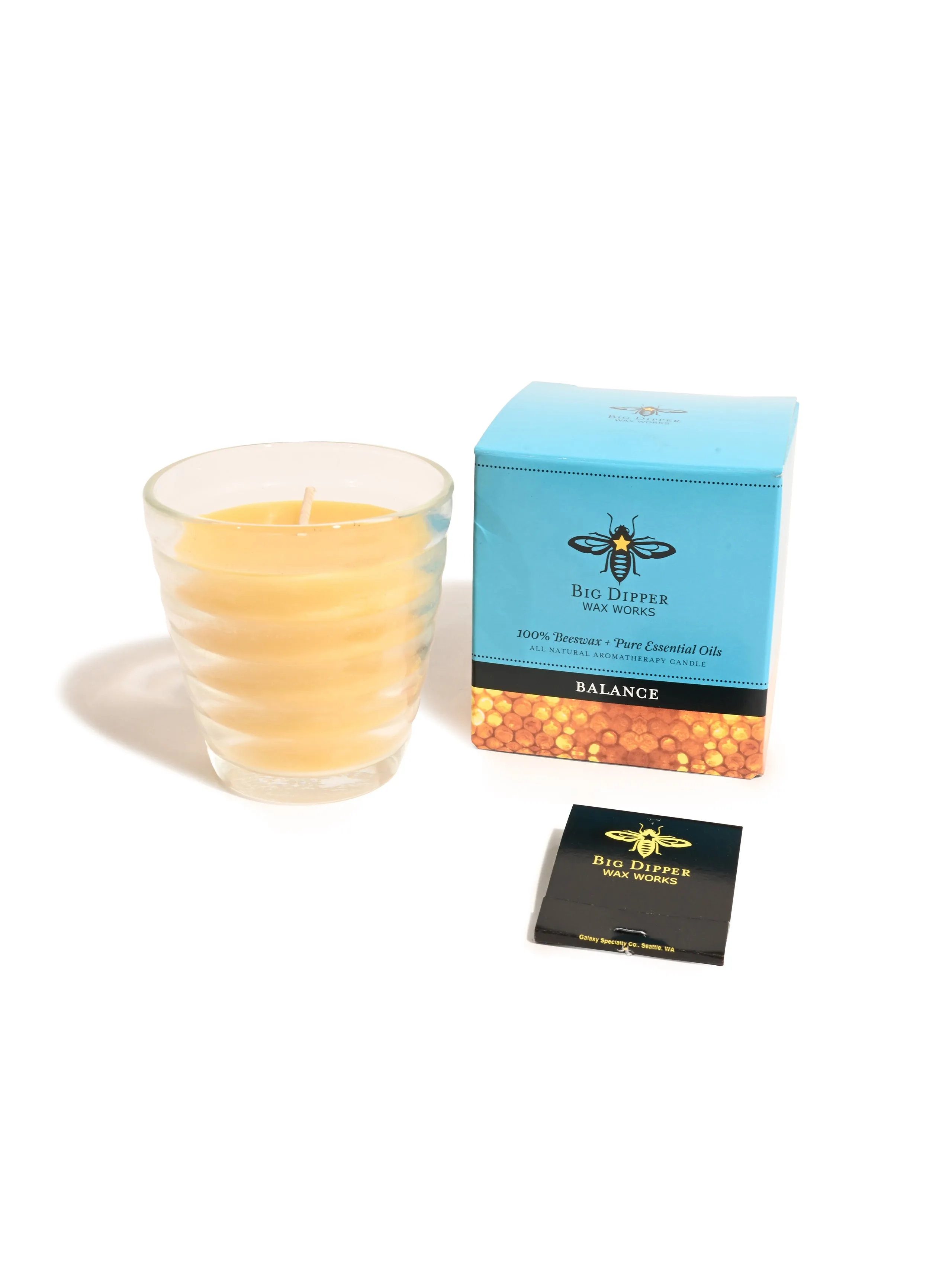 Pure Beeswax Candle & Beehive Glass