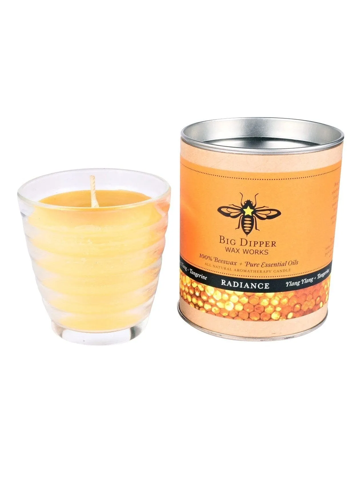 Pure Beeswax Candle & Beehive Glass