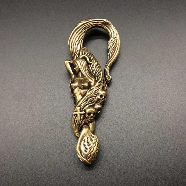 Pure Brass Mermaid Skull Hook