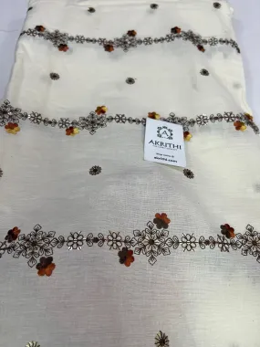 Pure cotton embroidered fabric