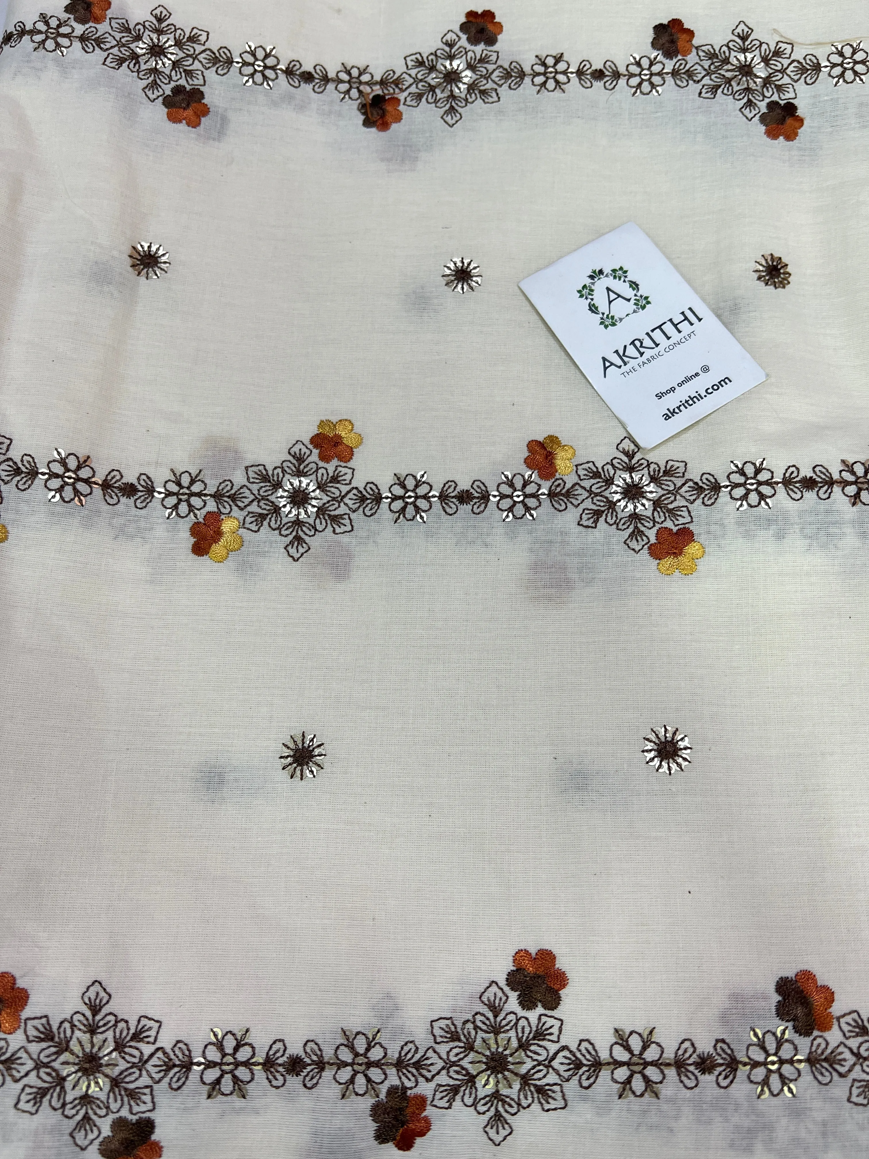 Pure cotton embroidered fabric