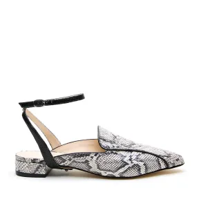 Python Pointed Loafer + Rattlesnake Black Marilyn Strap