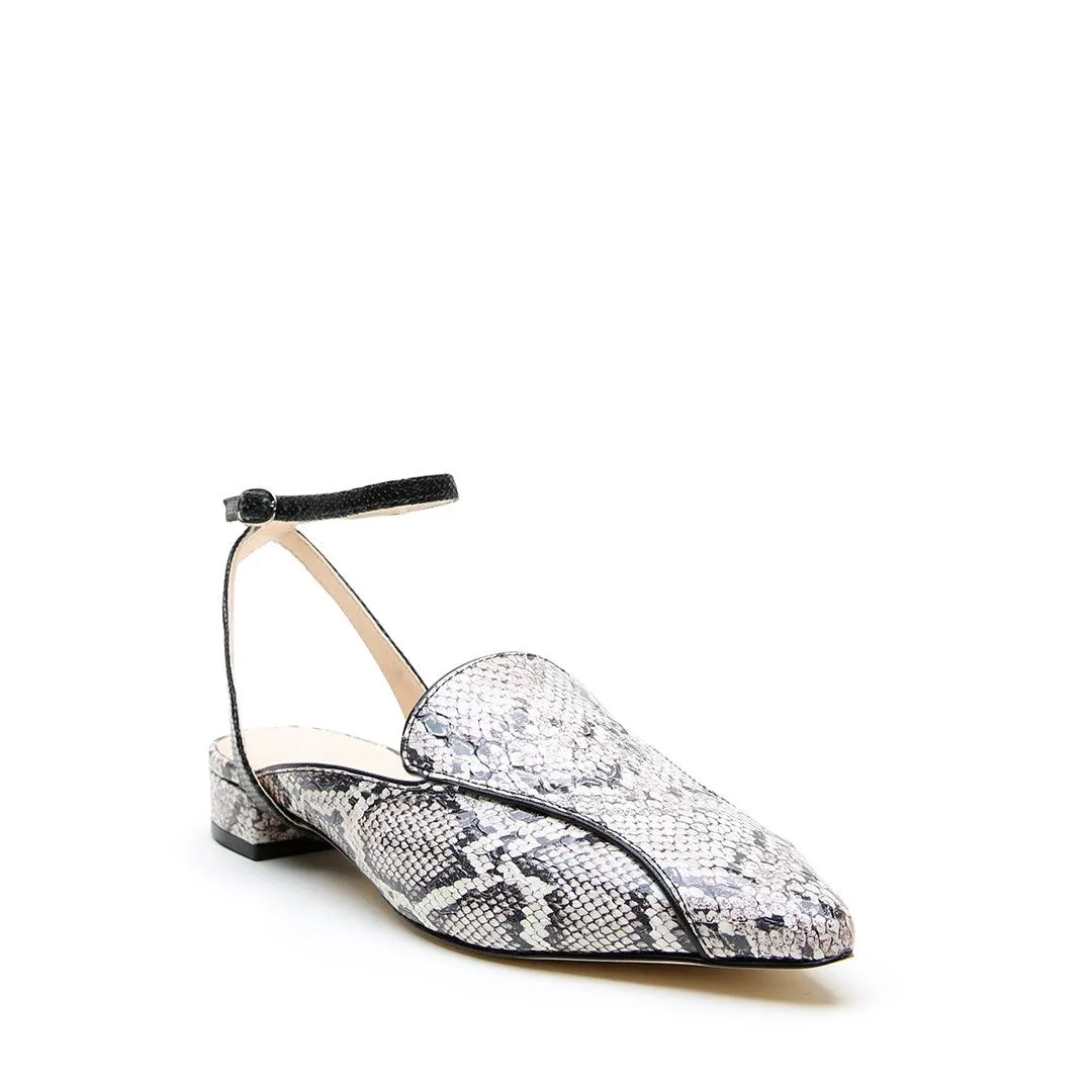 Python Pointed Loafer + Rattlesnake Black Marilyn Strap