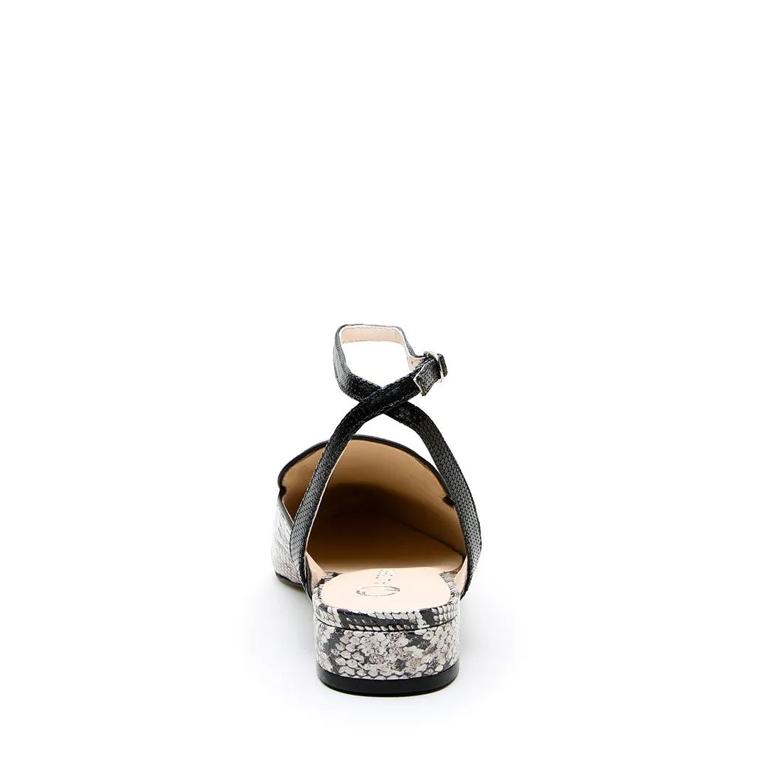 Python Pointed Loafer + Rattlesnake Black Marilyn Strap