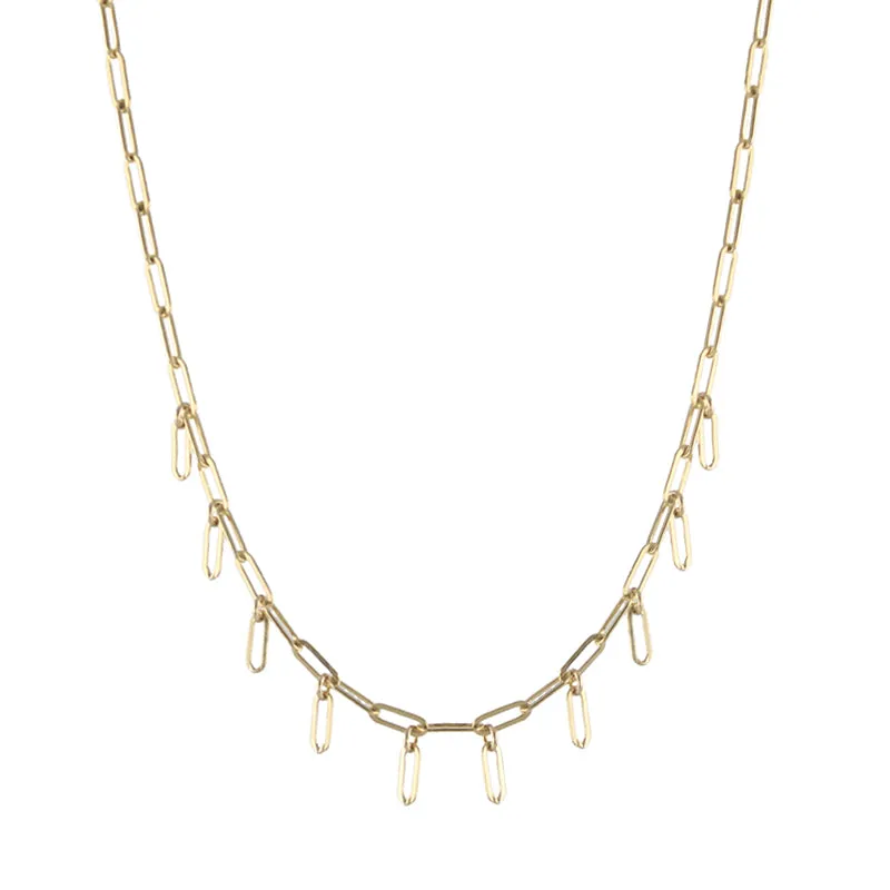 Rectangle Fringe Necklace