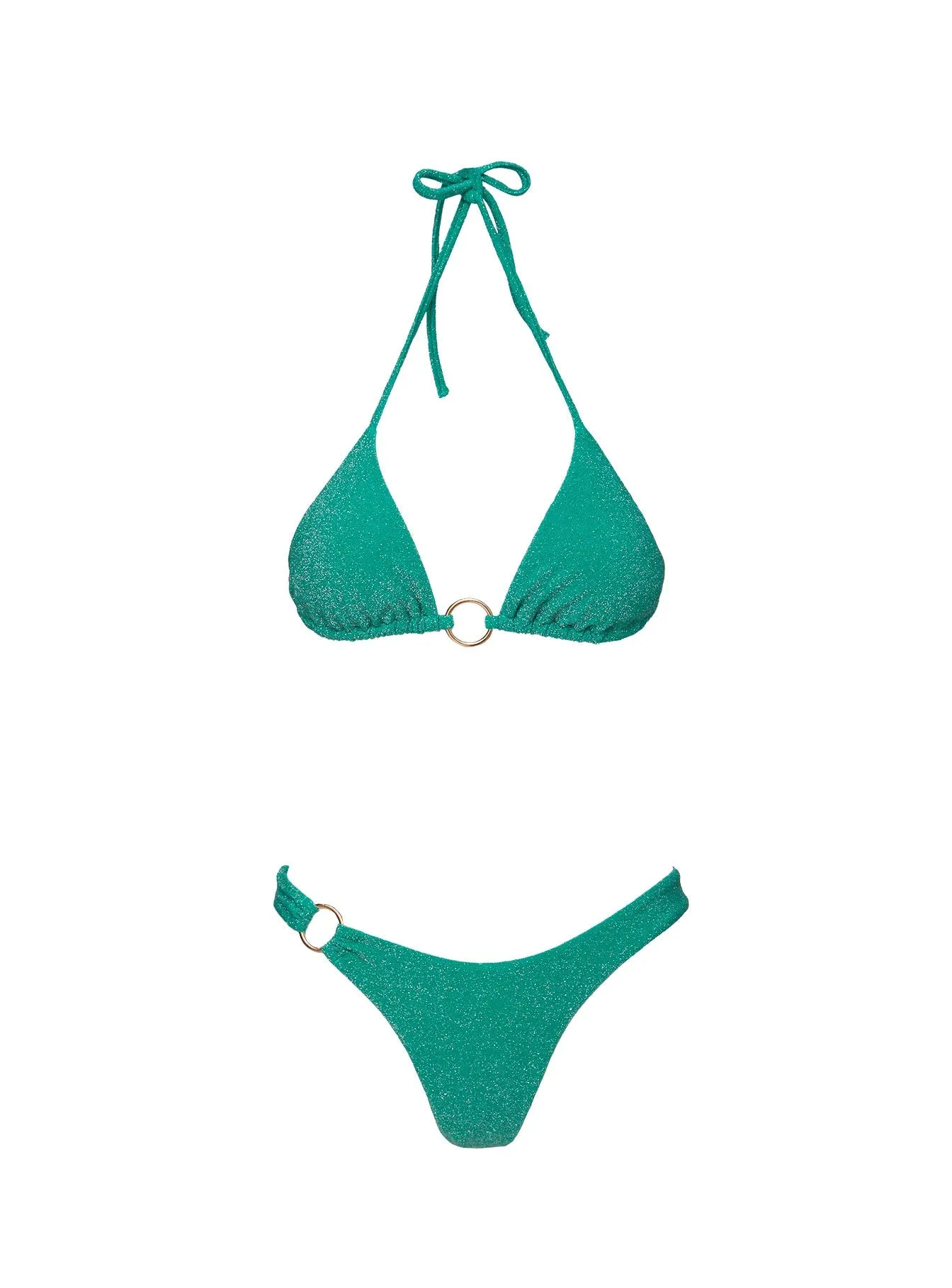 Renee High Cut Ring Bikini Bottoms Teal