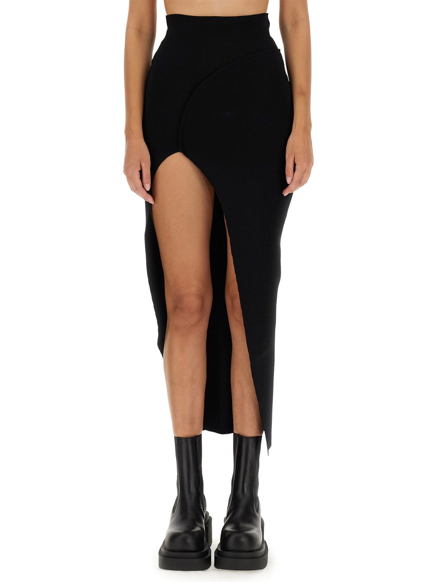 RICK OWENS    VISCOSE KNIT THERESA SKIRT