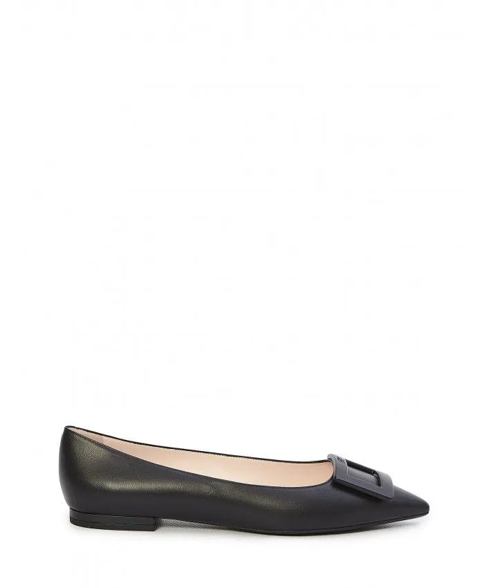 ROGER VIVIER Mini Square Buckle Pointed Ballerinas