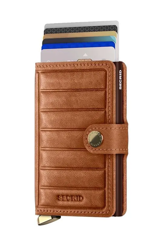 Secrid leather wallet brown color MEl-Cognac