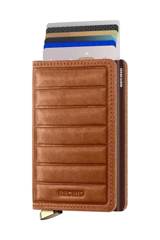 Secrid leather wallet brown color SEl-Cognac