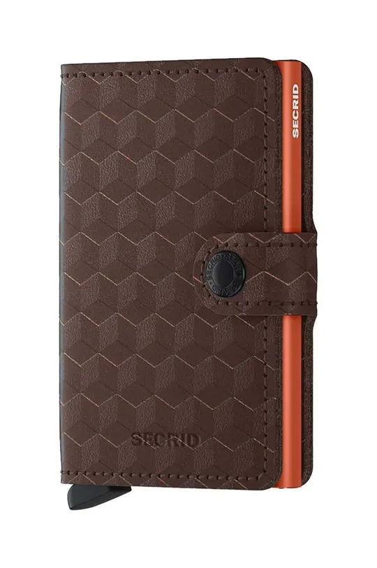 Secrid leather wallet Optical Brown-Orange brown color