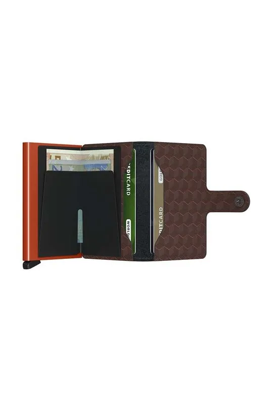 Secrid leather wallet Optical Brown-Orange brown color