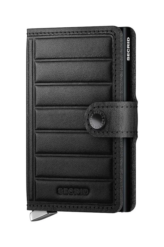 Secrid leather wallet Premium Twinwallet Emboss Lines black color TEI.BLACK