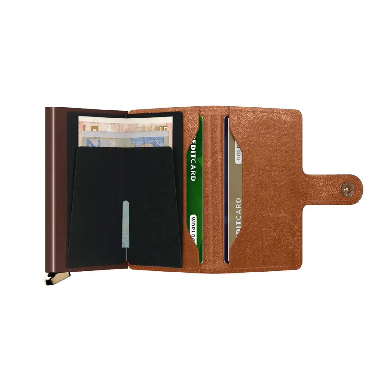 SECRID Mei-cognac mini wallet - emboss lines cognac -                         -                     -                