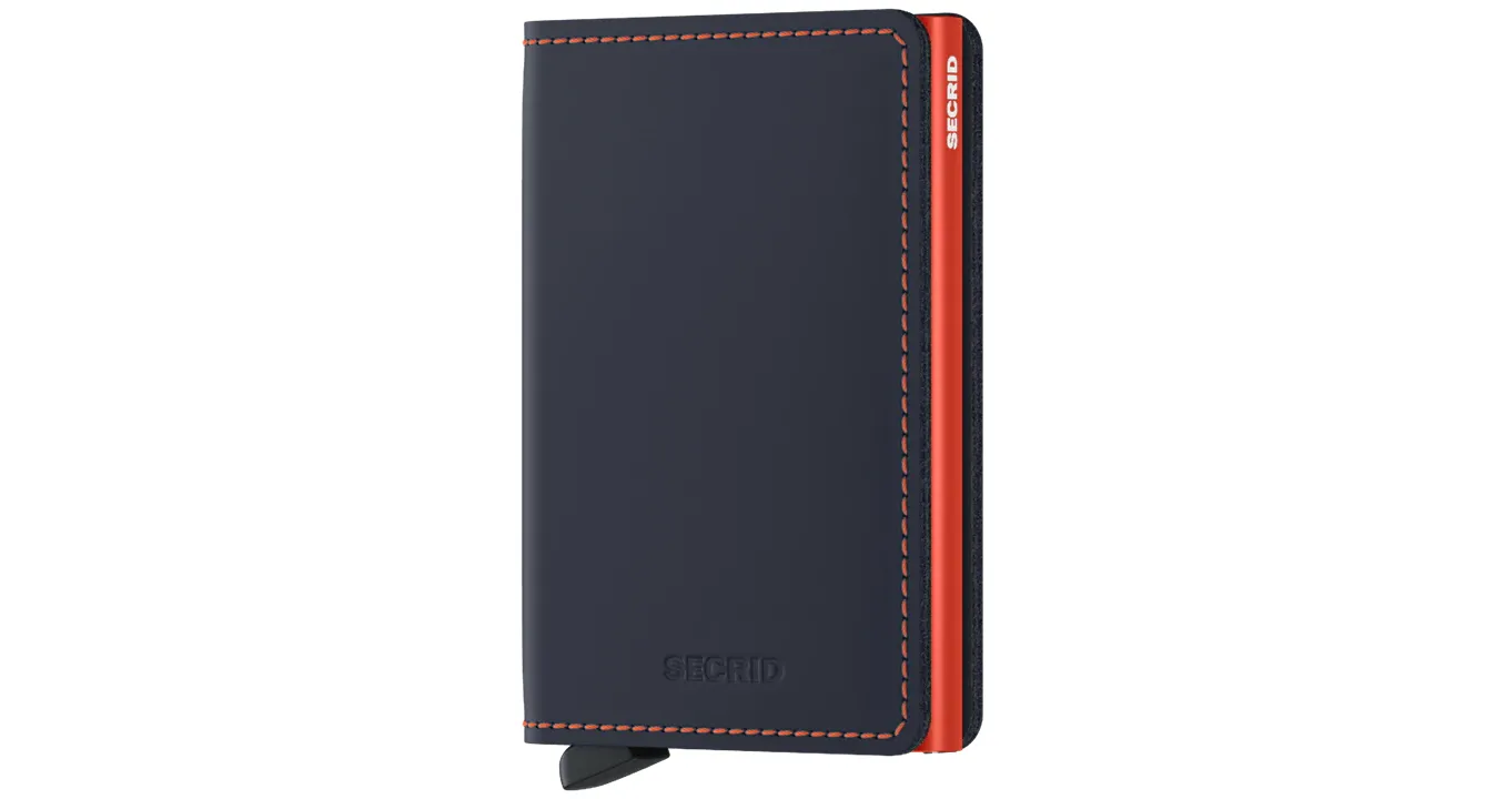 Secrid Slim Wallet Matte- Nightblue & Orange