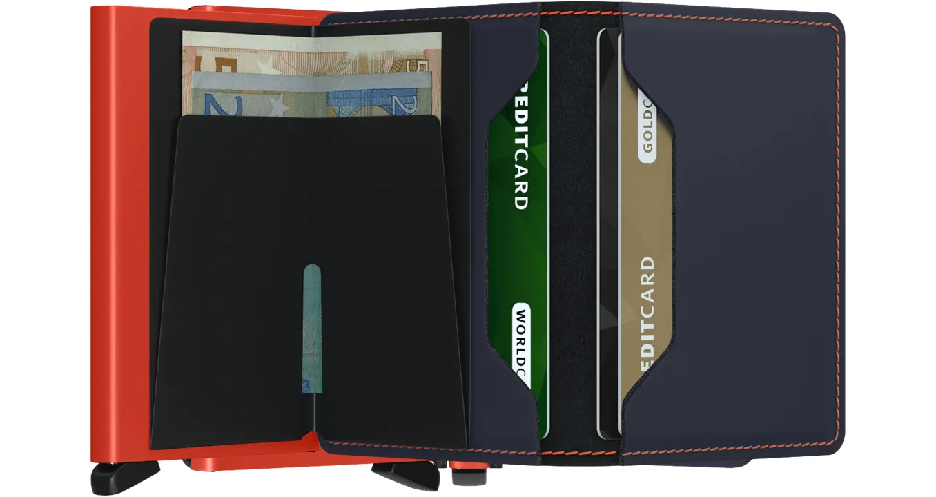 Secrid Slim Wallet Matte- Nightblue & Orange