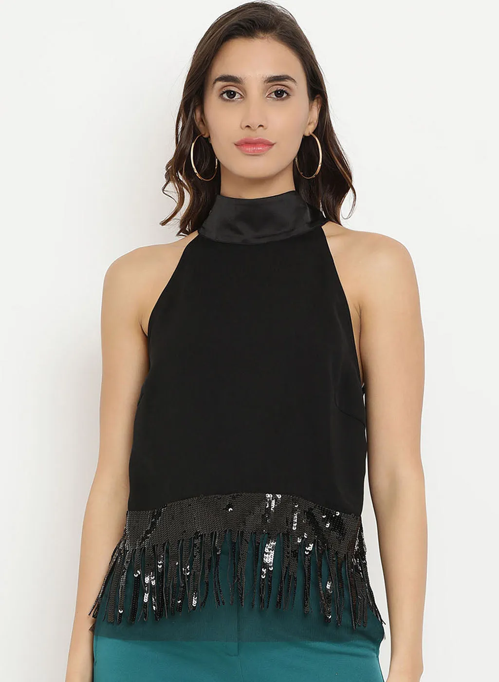 Sequin Fringe Top