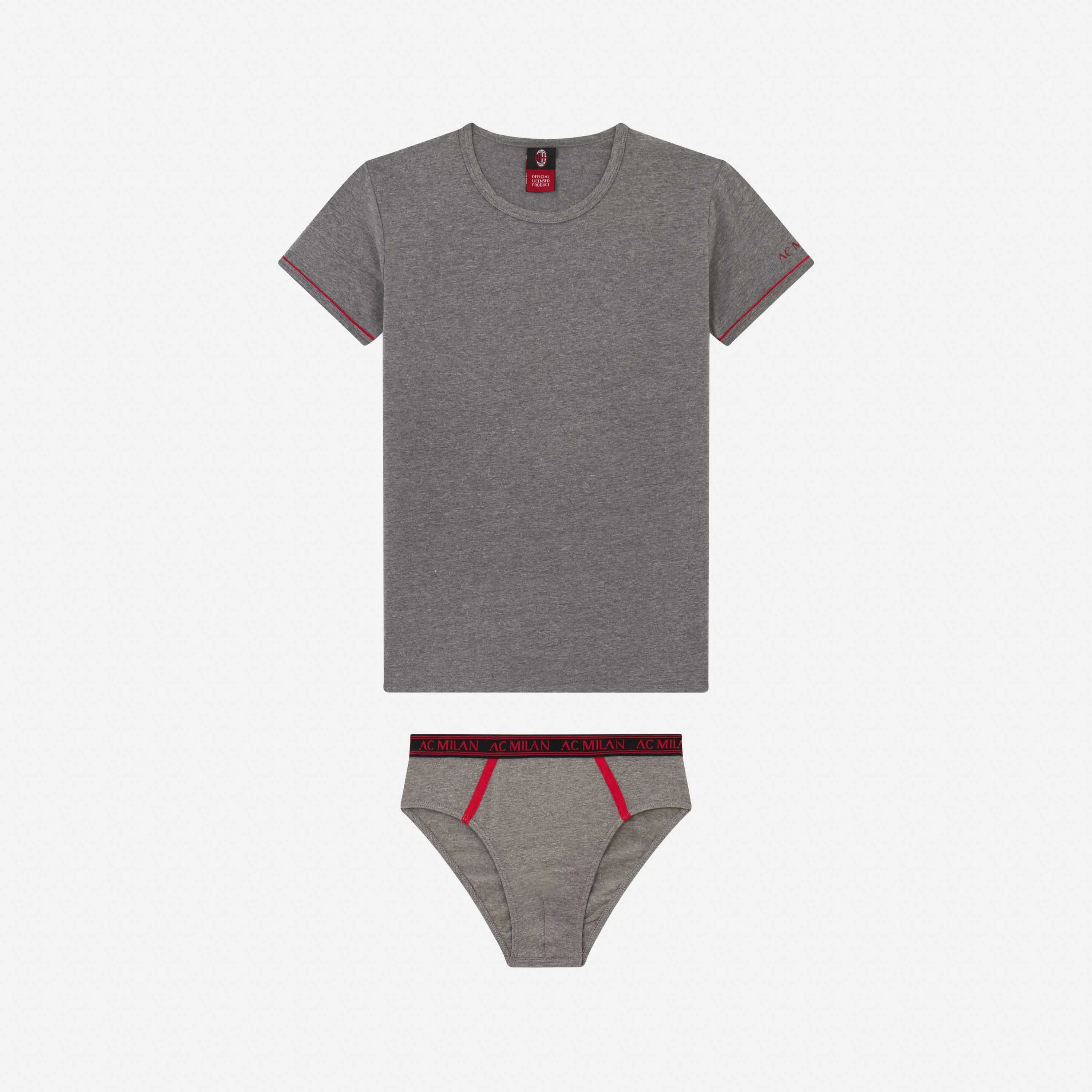 SET T-SHIRT E SLIP BAMBINO GRIGIO MILAN