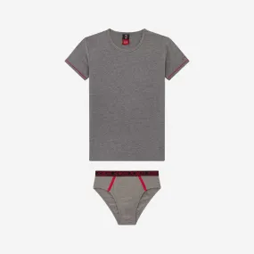 SET T-SHIRT E SLIP BAMBINO GRIGIO MILAN