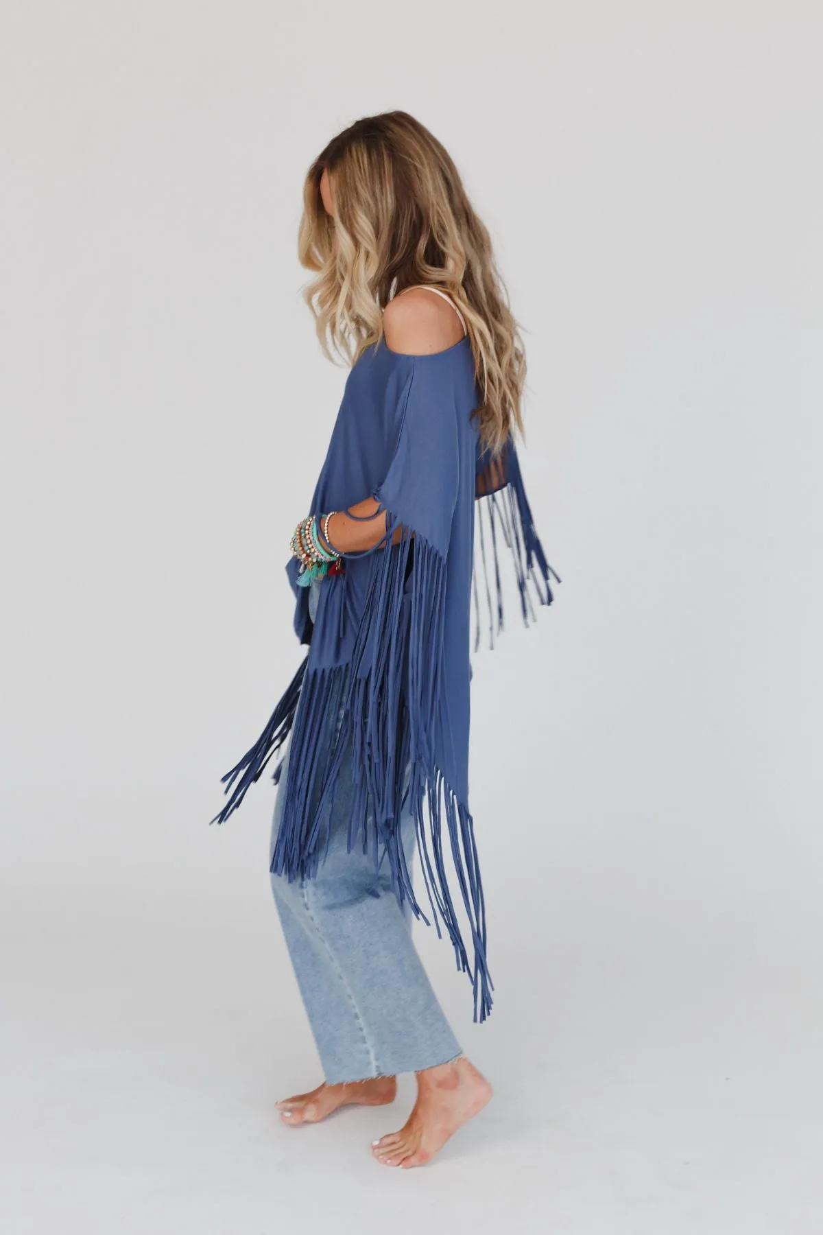 Showstopper Fringe Top - Denim