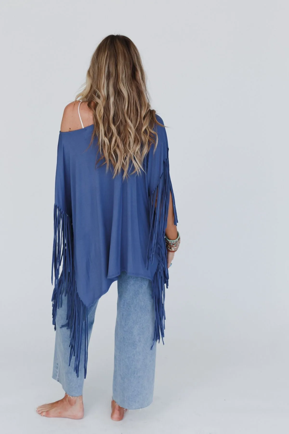 Showstopper Fringe Top - Denim