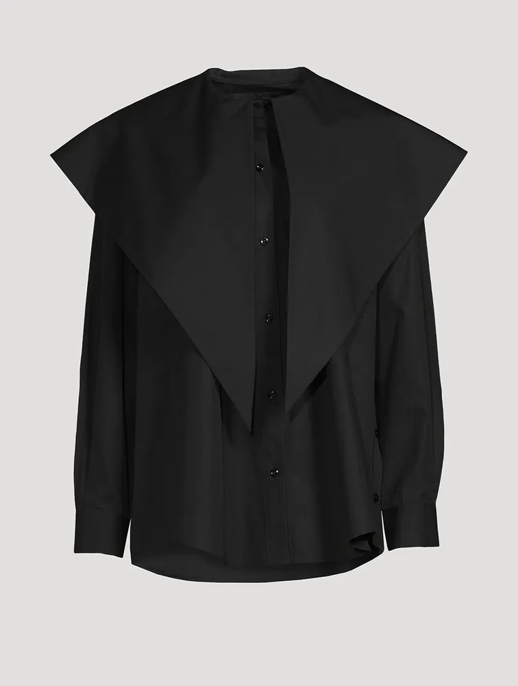 SIMONE ROCHA Masculine Cotton Shirt With Long Pointed Collar