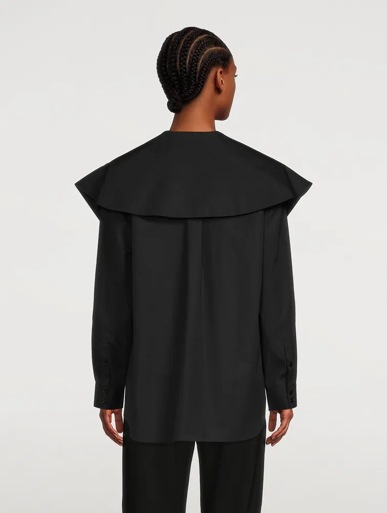 SIMONE ROCHA Masculine Cotton Shirt With Long Pointed Collar