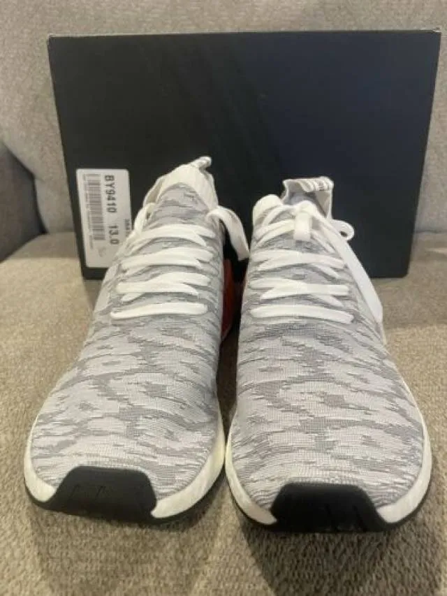 Size 13 - adidas NMD R2 Primeknit Running White 2017 - B...