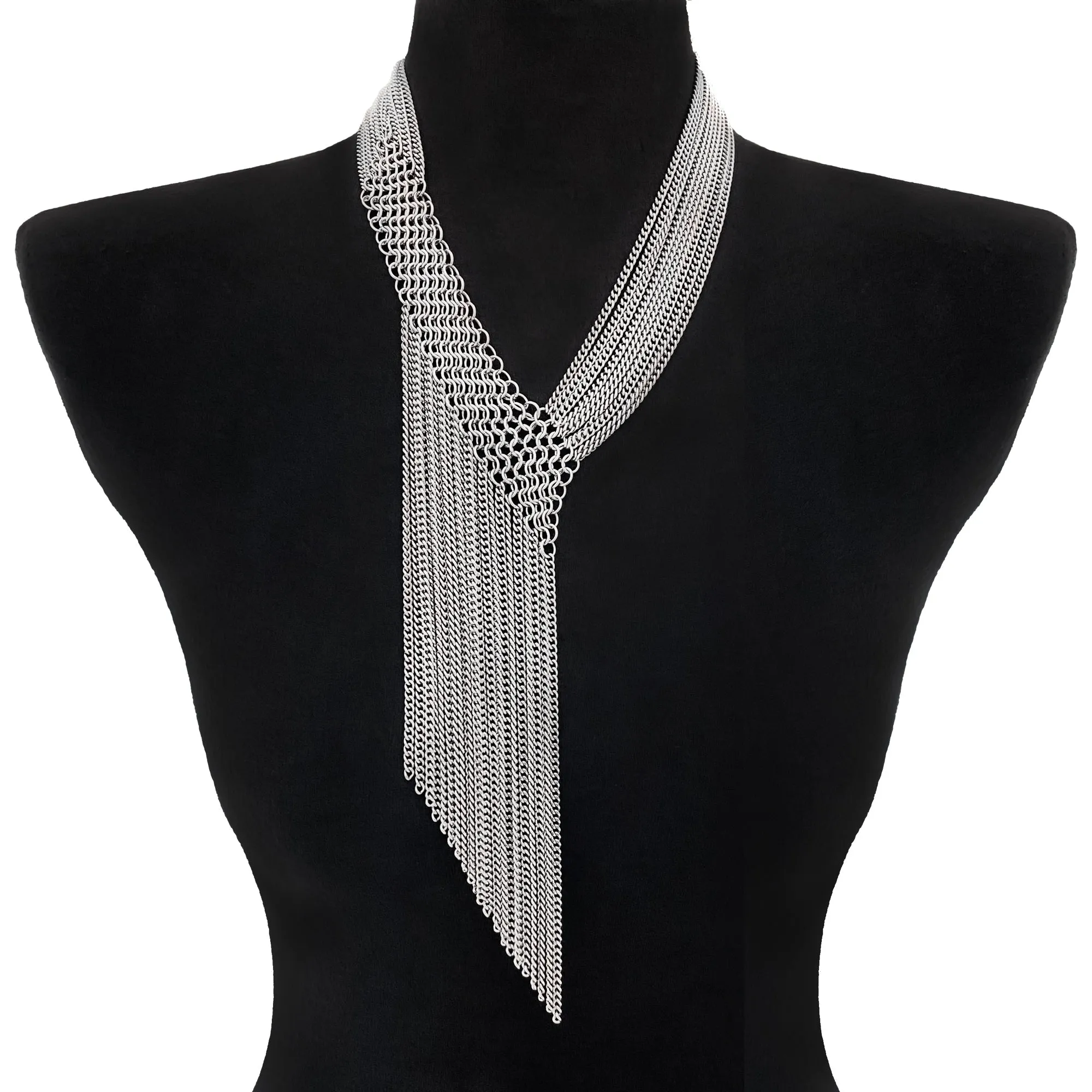 SLINKY Asymmetrical Fringe Necklace