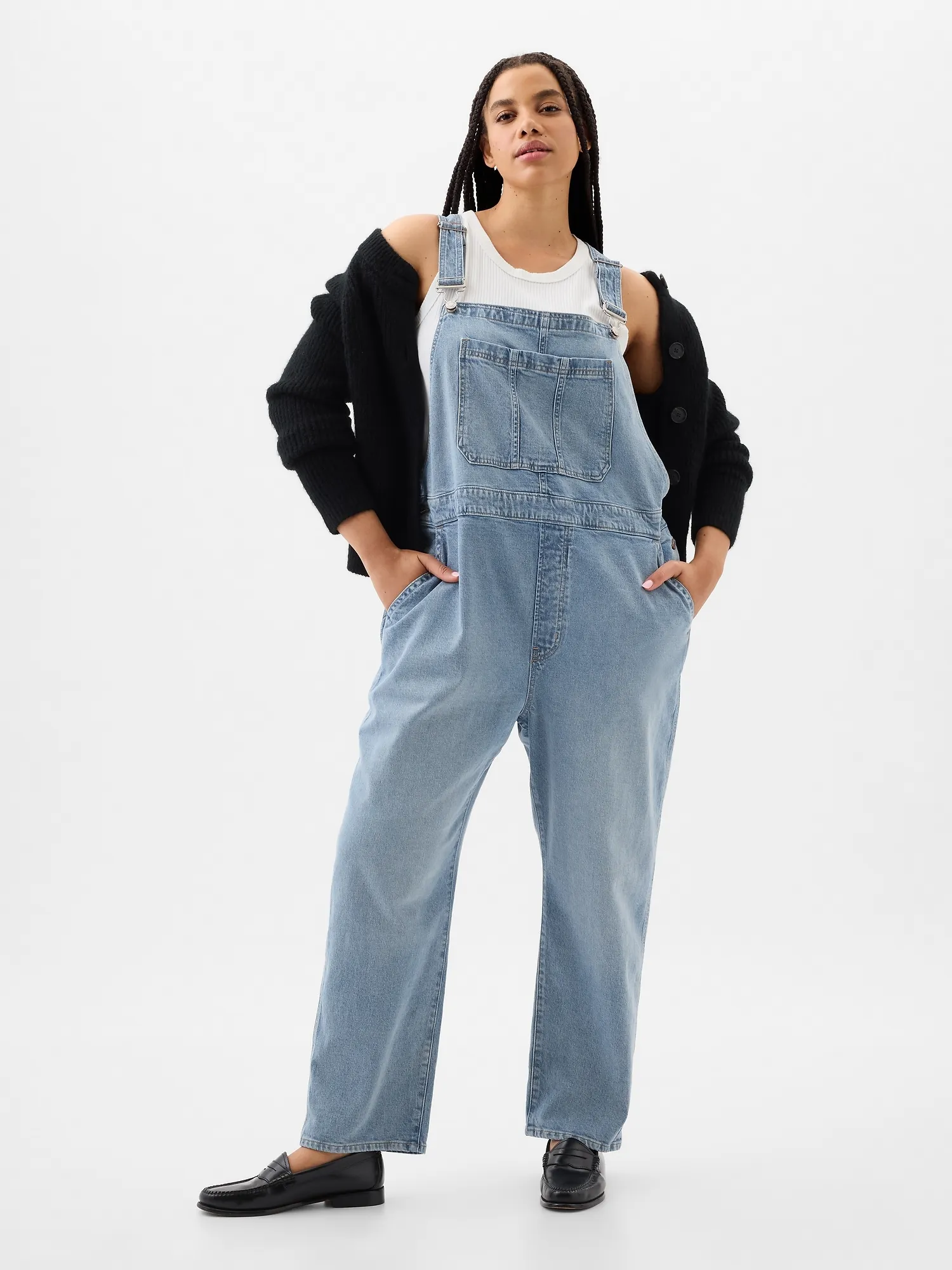 Slouchy Denim Overalls