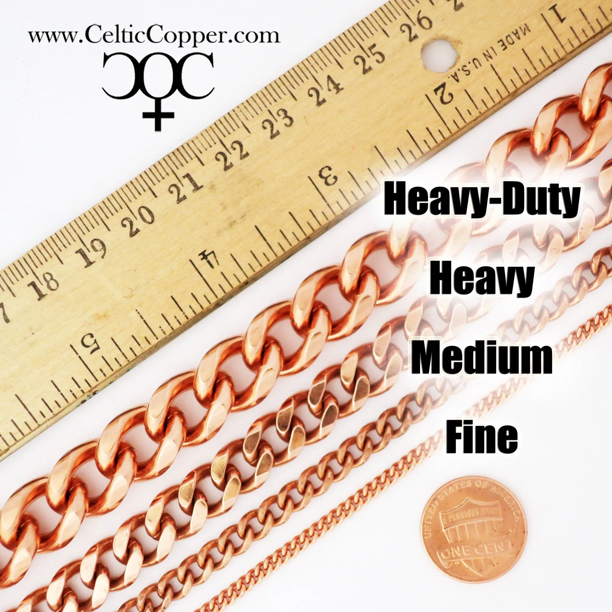 Solid Copper Necklace Chain Medium 5mm Cuban Curb Chain Necklace NC72 Pure Copper Curb Curb Chain Necklace 18 Inch Chain