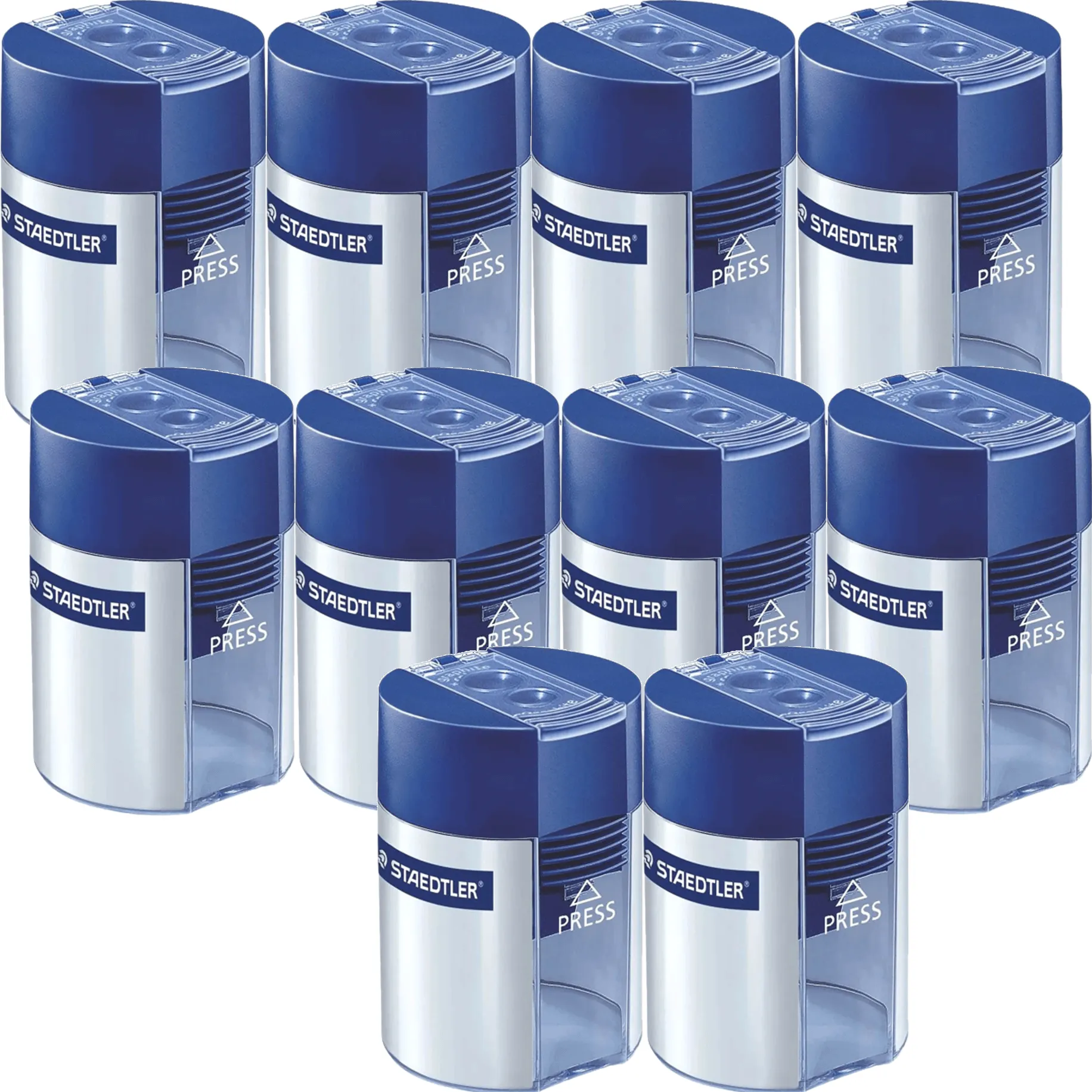 Staedtler Pencil Sharpener Double Hole Barrel Tub Box 10 BULK