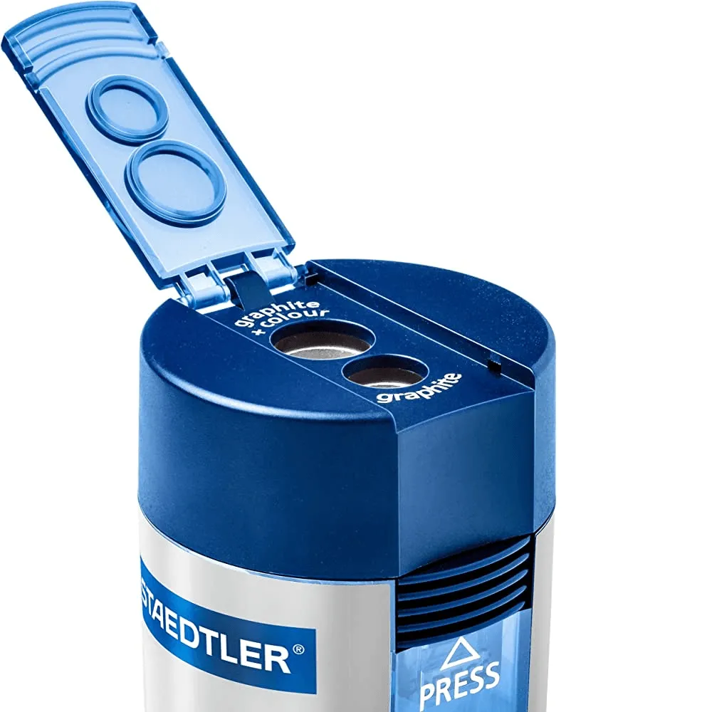 Staedtler Pencil Sharpener Double Hole Barrel Tub Box 10 BULK