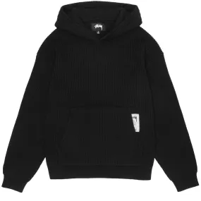 STSSY COTTON KNIT HOOD // BLACK