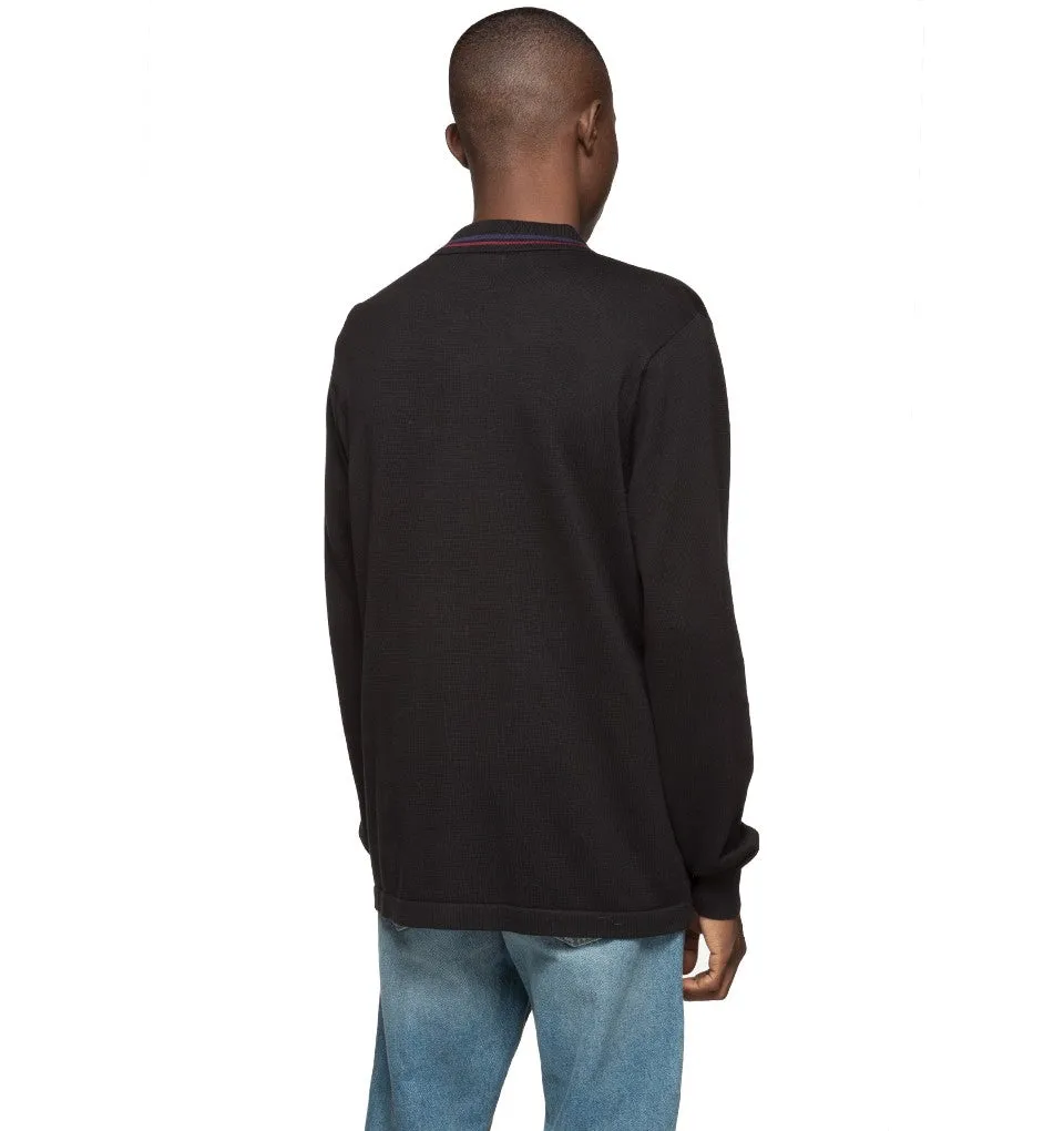 STSSY PERRY ZIP L/SL POLO KNIT // BLACK