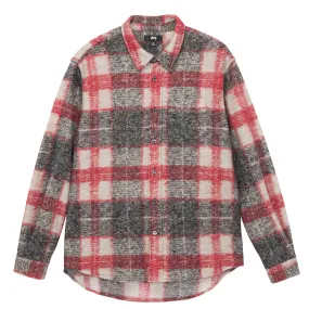 STSSY PLAID KNIT SHIRT // RED