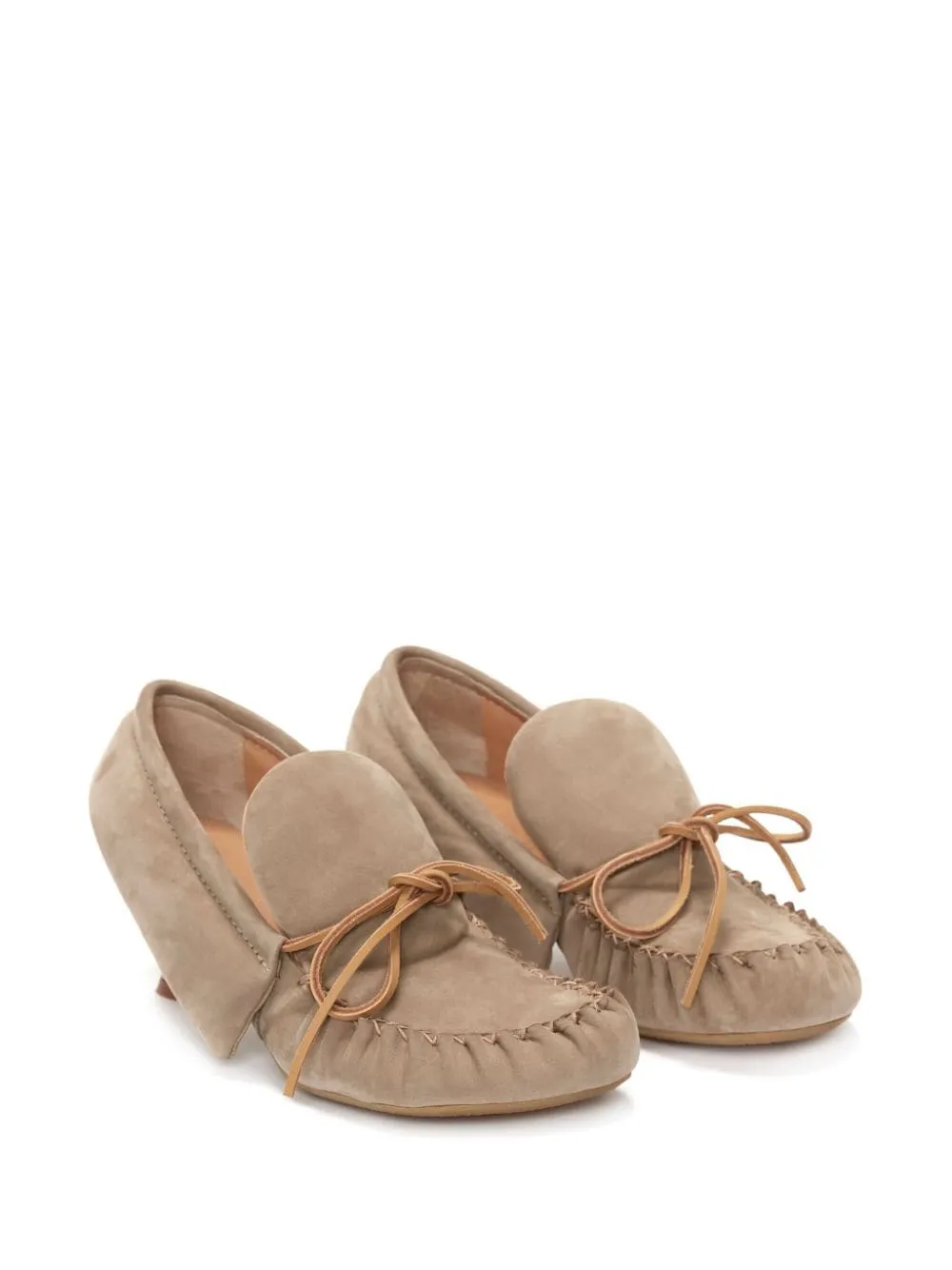 suede moccasin pumps