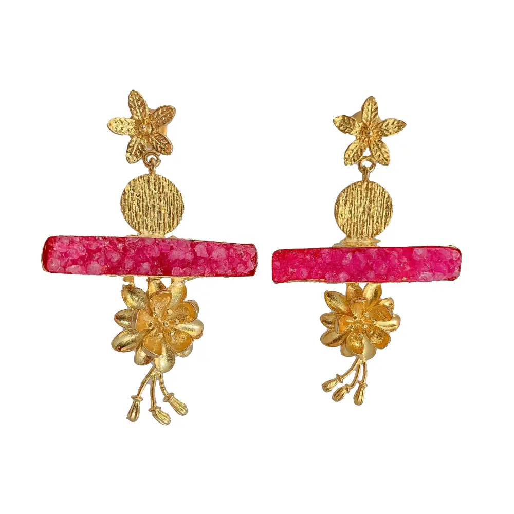 --Sunset flower Earrings-