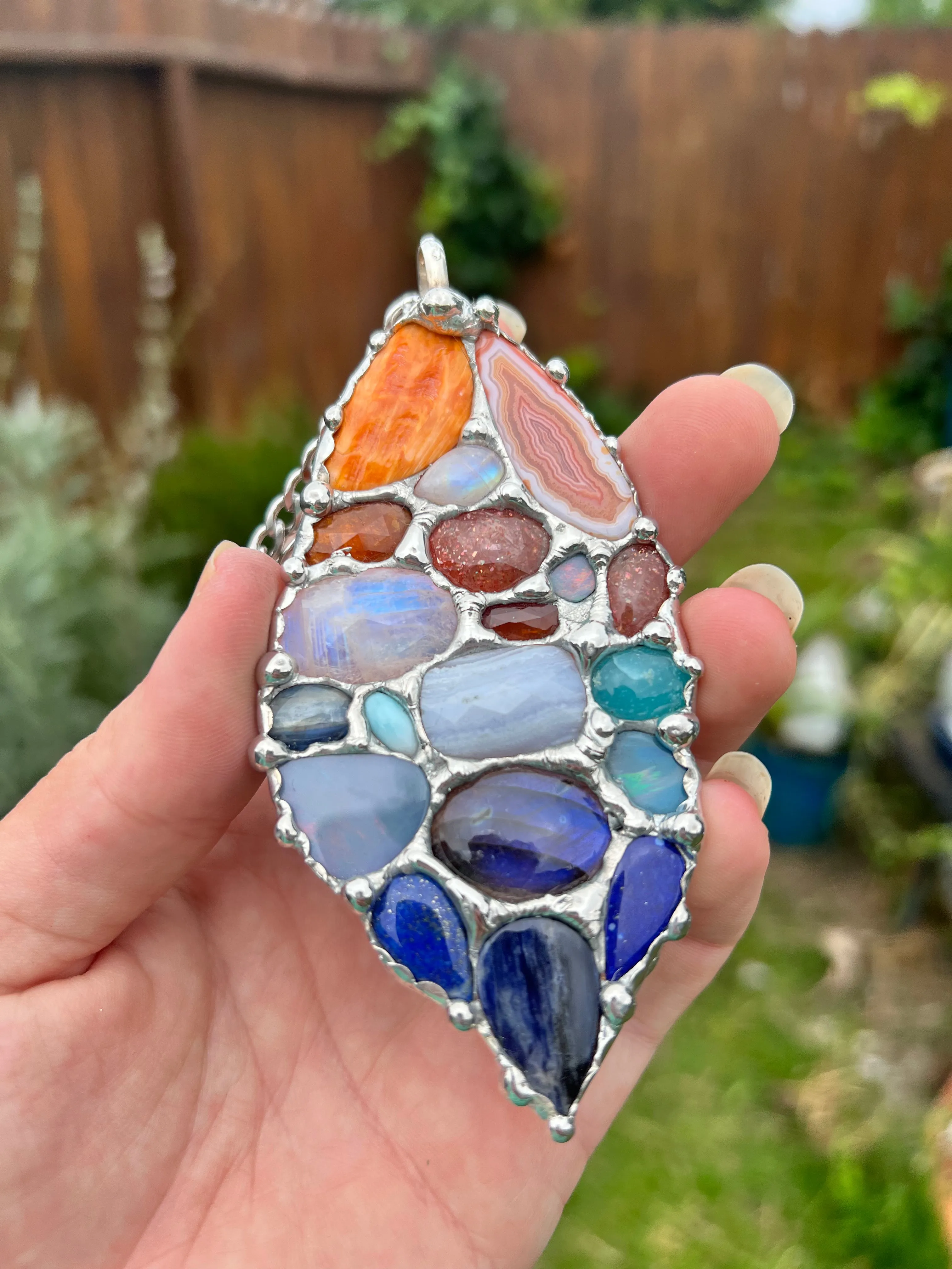 Sunset  love crystal collage amulet