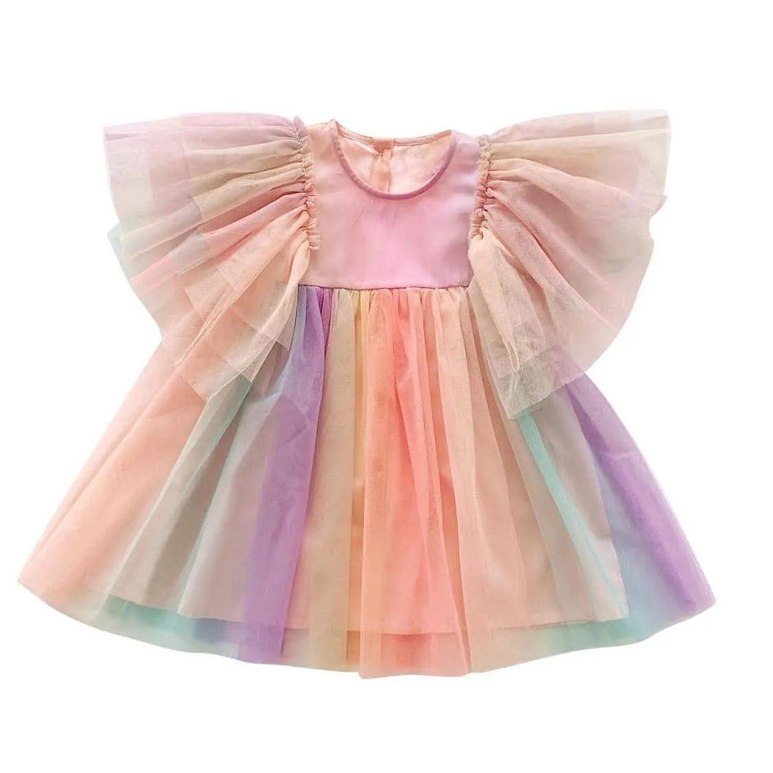 Sunset Rainbow Tulle Dress