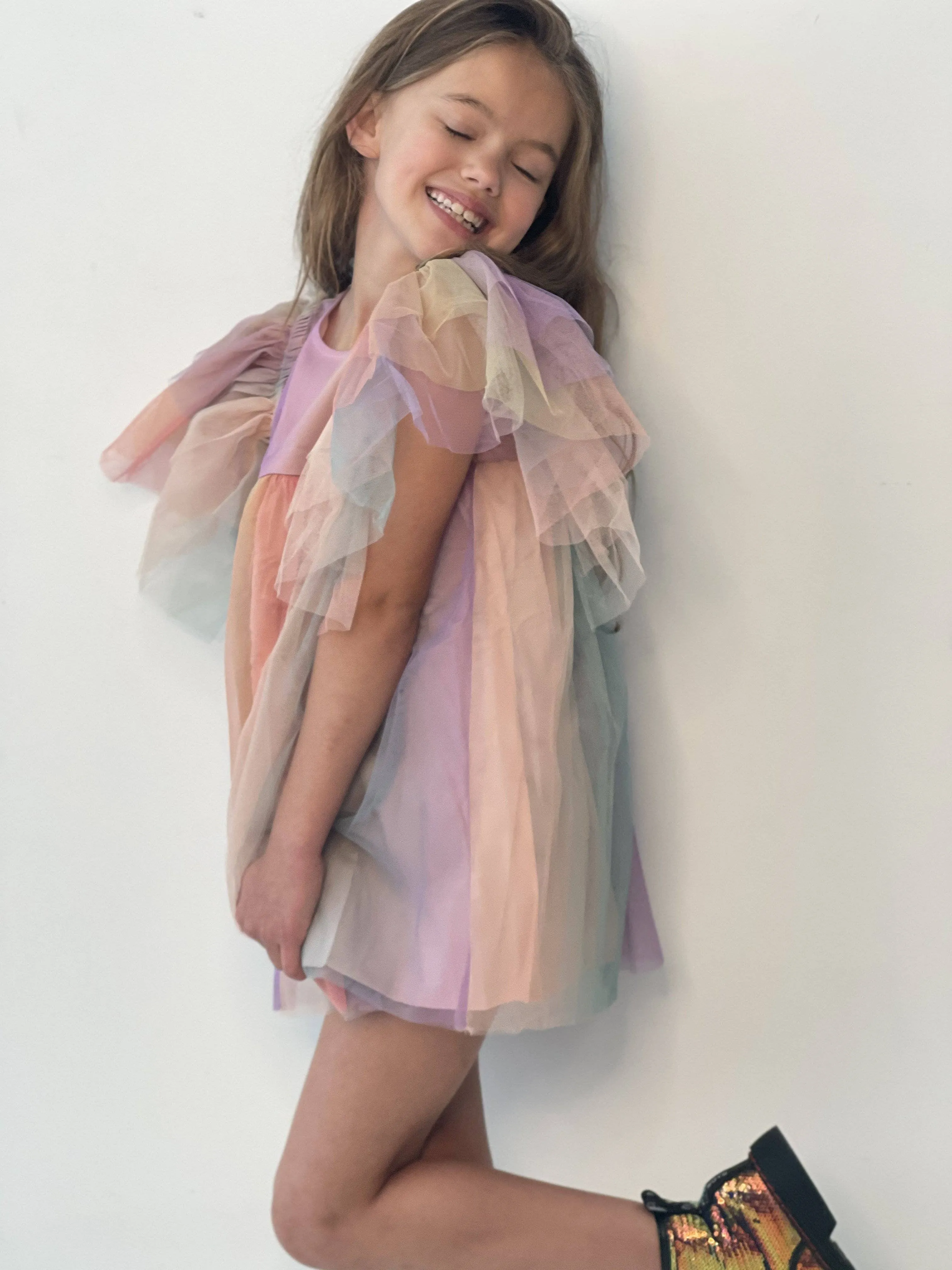 Sunset Rainbow Tulle Dress