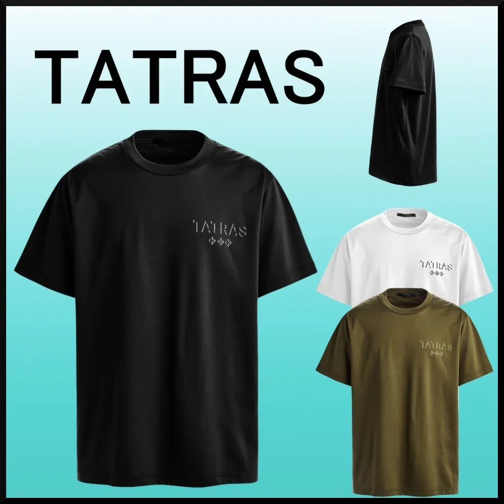 TATRAS  |Crew Neck Unisex Street Style Plain Cotton Short Sleeves