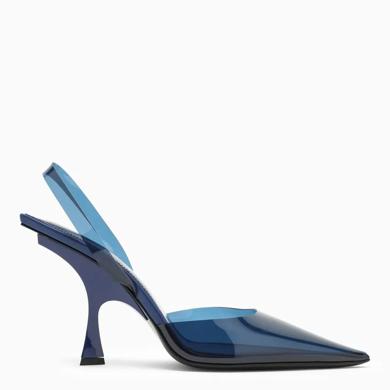 THE ATTICO Electric Blue Pointed PVC Slingback for Women