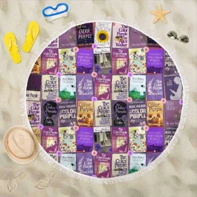 The Color Purple Book Covers Round Beach Blanket