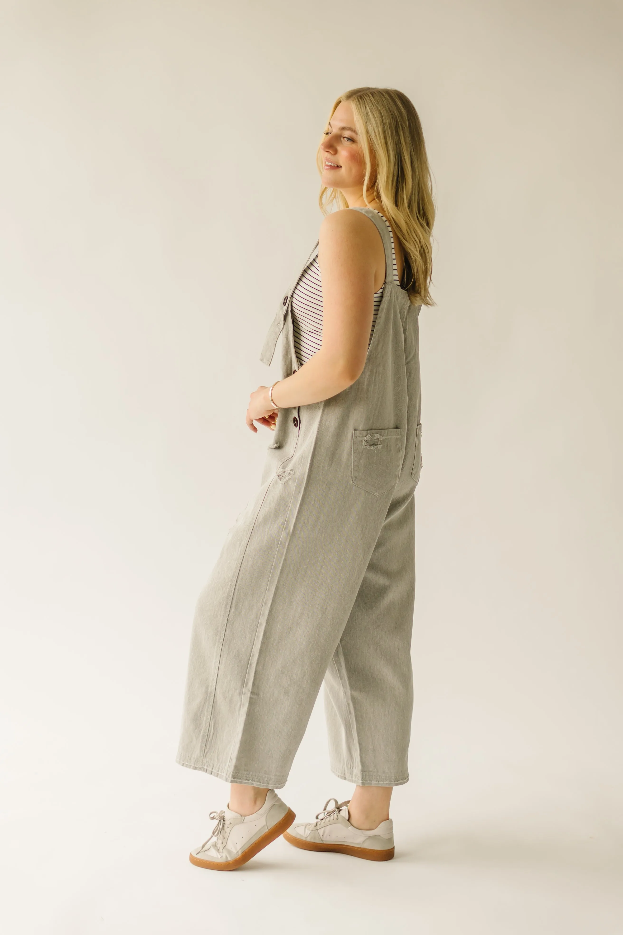 The Quentin Wide Leg Jumpsuit in Stone