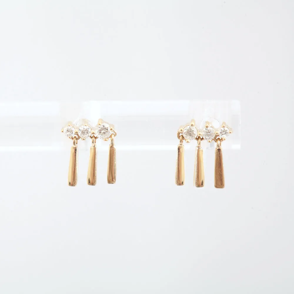 Three Diamond Fringe Studs